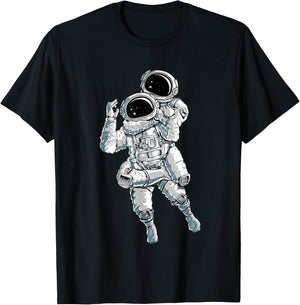 Astronaut JIU JITSU in space drawing- Brazilian jiujitsu T-Shirt - T-Shirt | Black