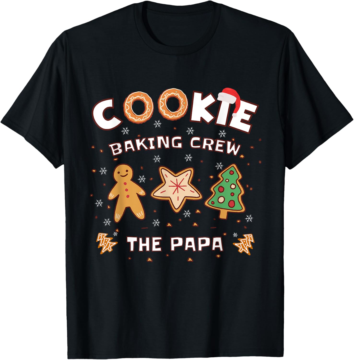 Family Christmas Cookie Baking Crew for the Papa Baker T-Shirt - T-Shirt | Black