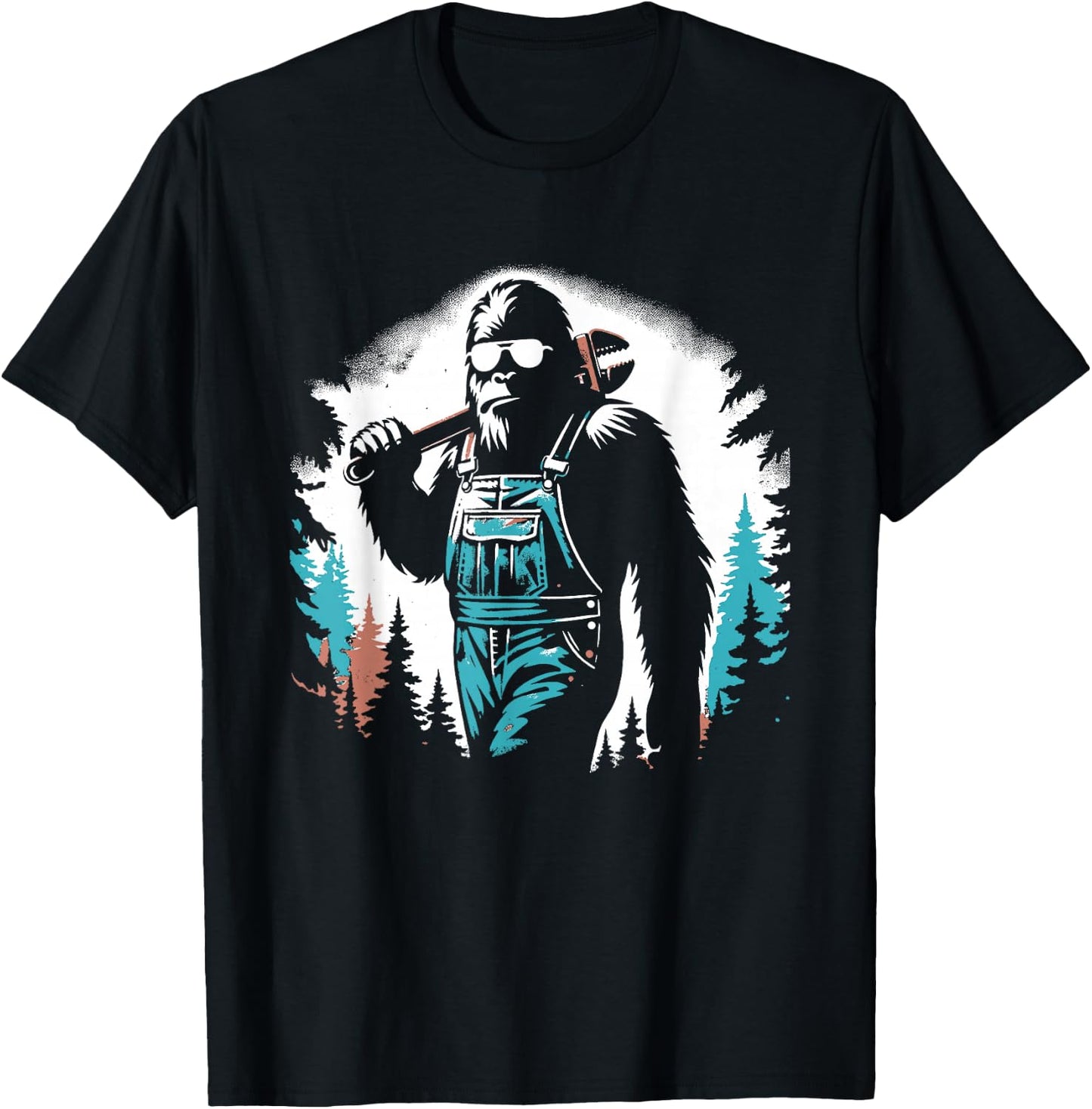Bigfoot Plumber - Funny Plumber Bigfoot Sasquatch Lover T-Shirt - T-Shirt | Black