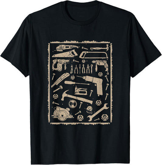 Tools with frame vintage T-Shirt - T-Shirt | Black