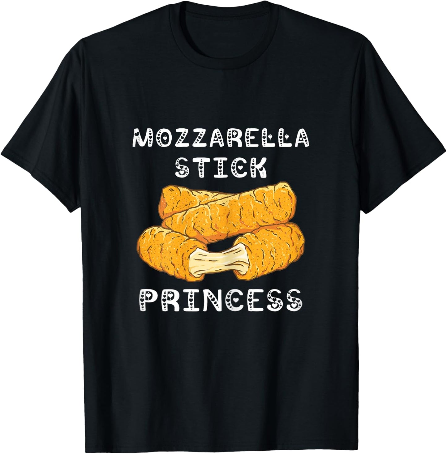 Mozzarella Sticks Princess Mozzarella Stick Lover Food Bread T-Shirt - T-Shirt | Black