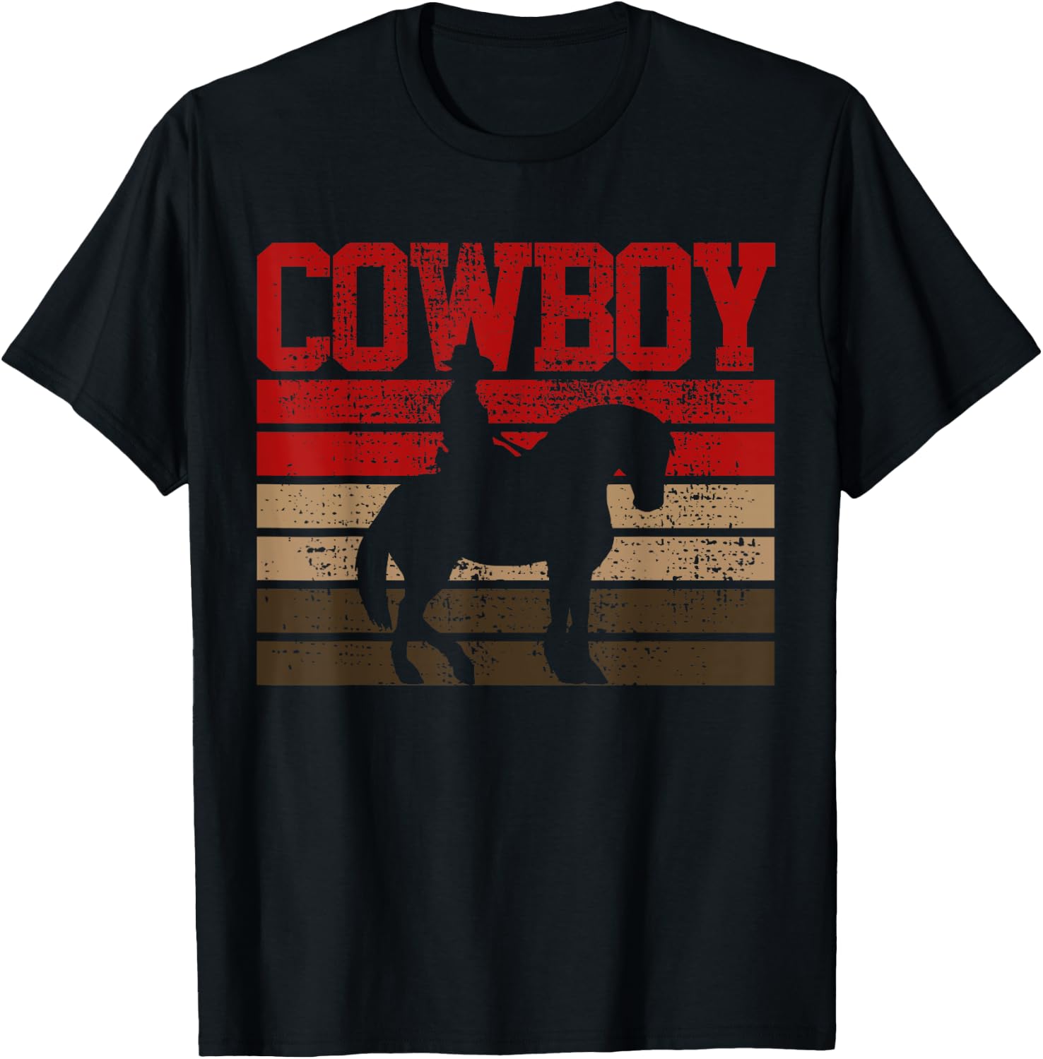 Cowboy Rodeo Horse Country T-Shirt - T-Shirt | Black