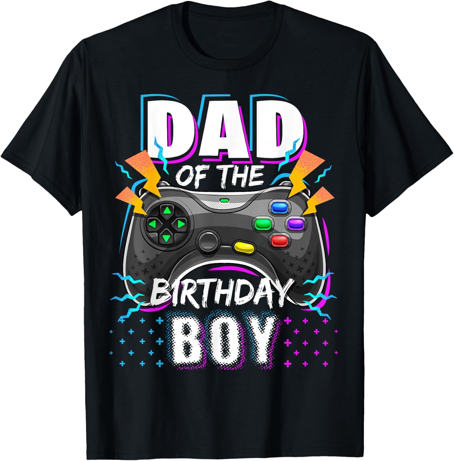 Dad of the Birthday Boy Matching Video Gamer Birthday Party T-Shirt - T-Shirt | Black