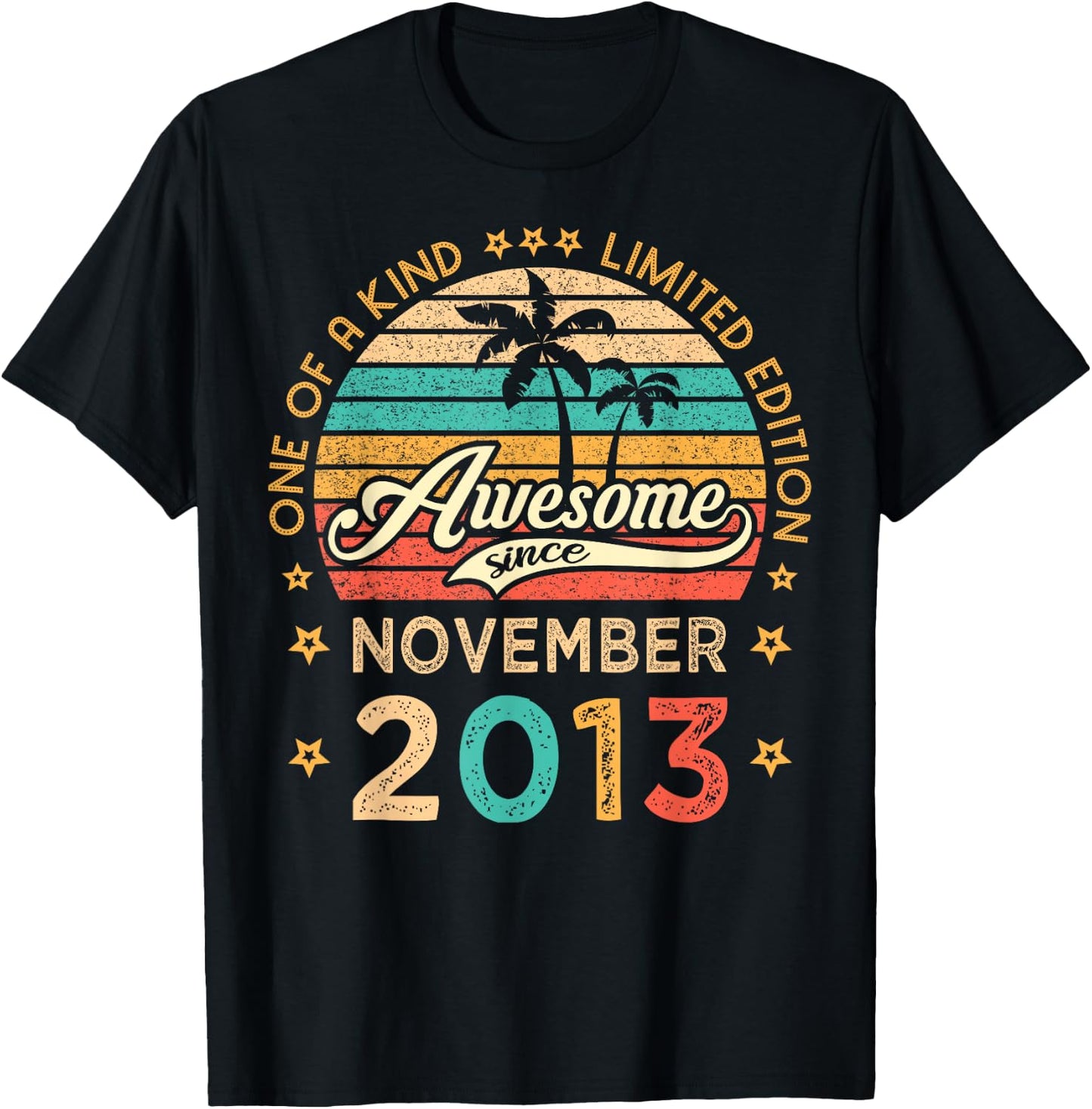 Awesome Since November 2013 Limited Edition Vintage Birthday T-Shirt - T-Shirt | Black