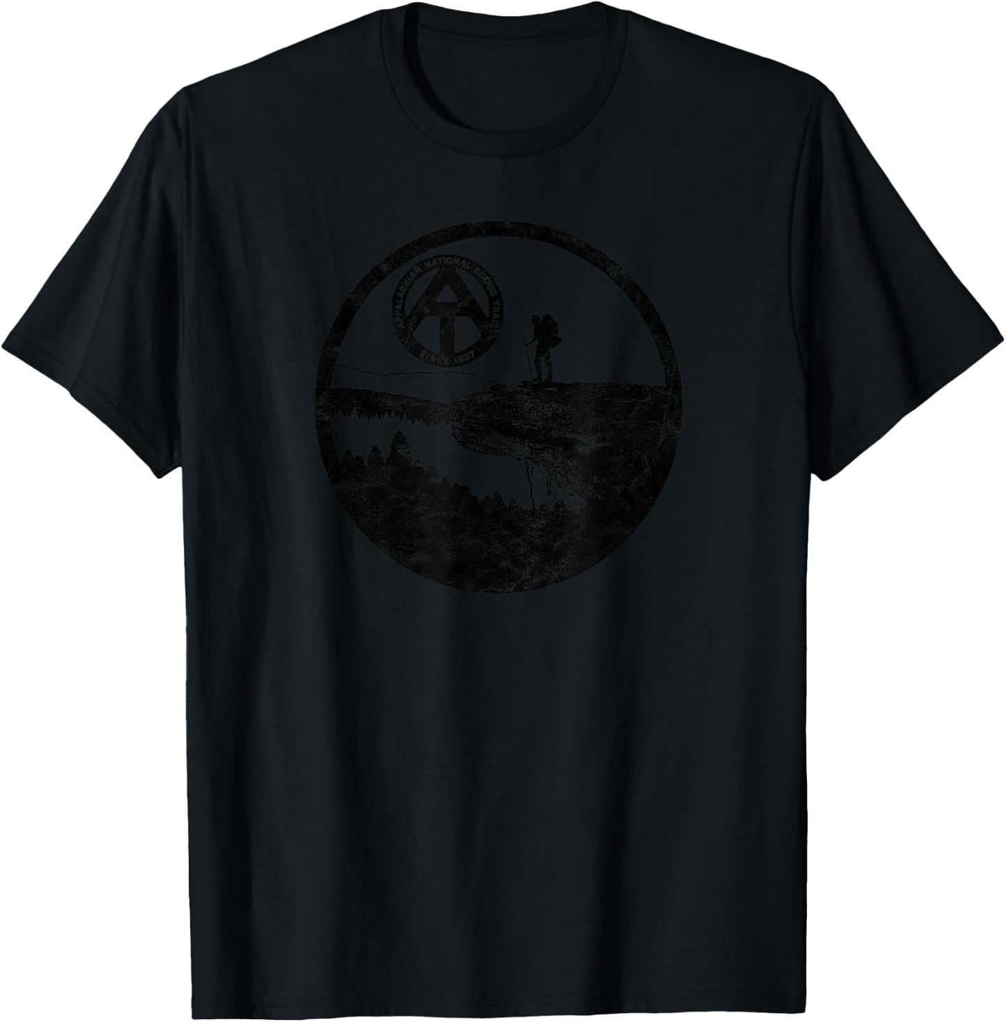 Mountain Life Appalachian Trail Shirts - Men's Grey Graphic , Small, Short Sleeve, Classic Fit, Polyester, Hiking, Camping T-Shirt - T-Shirt | Black