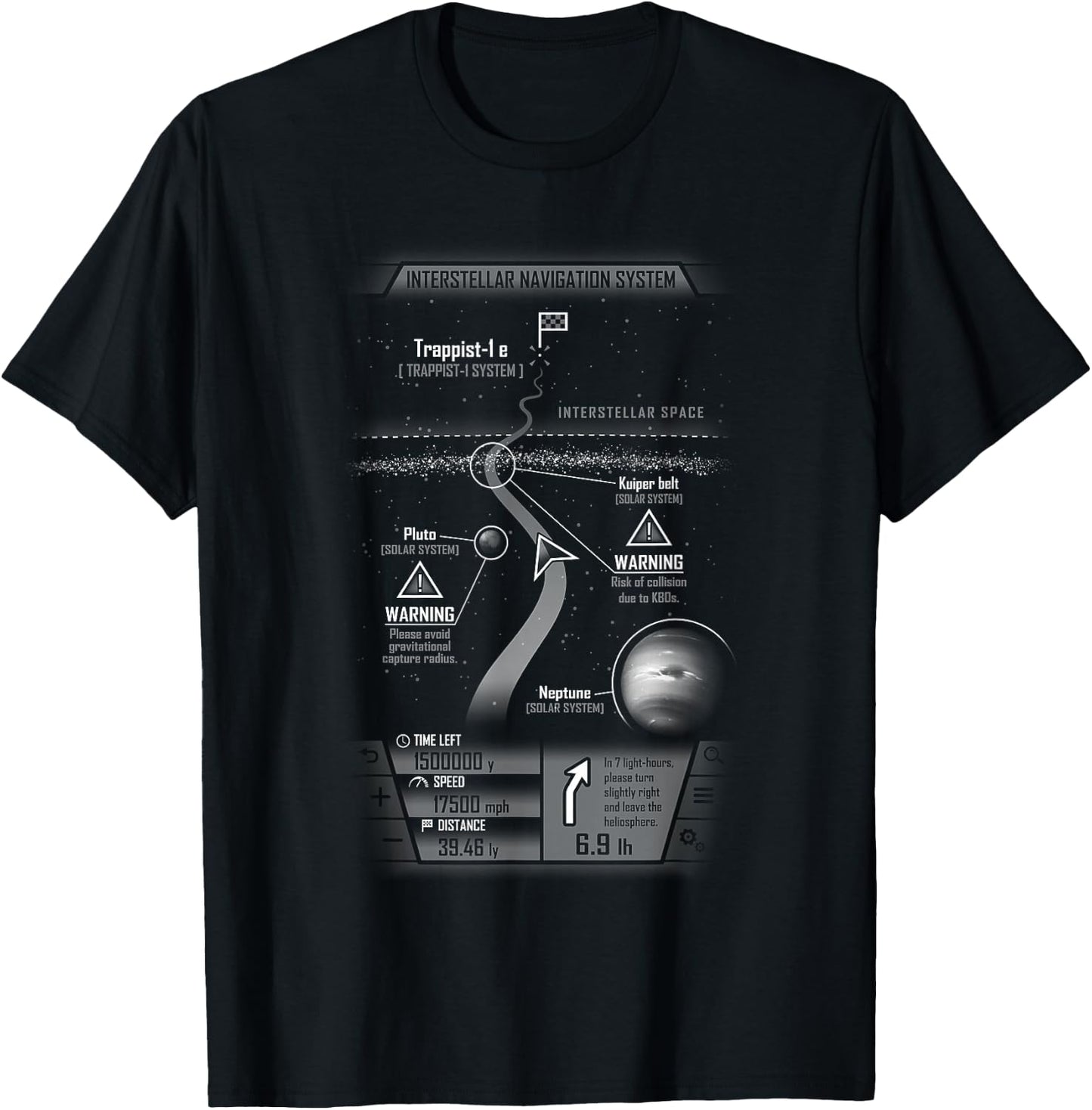 Interstellar Journey to Trappist T-Shirt - T-Shirt | Black