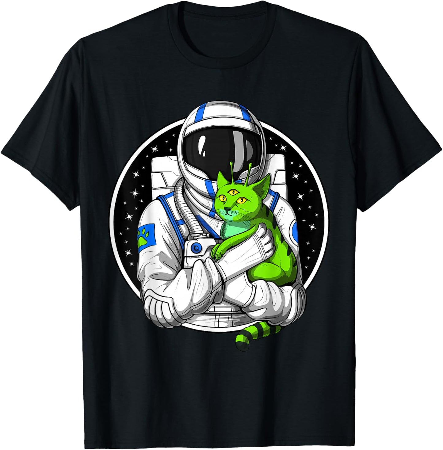 Astronaut Cat Space Alien Funny Astronaut T-Shirt - T-Shirt | Black
