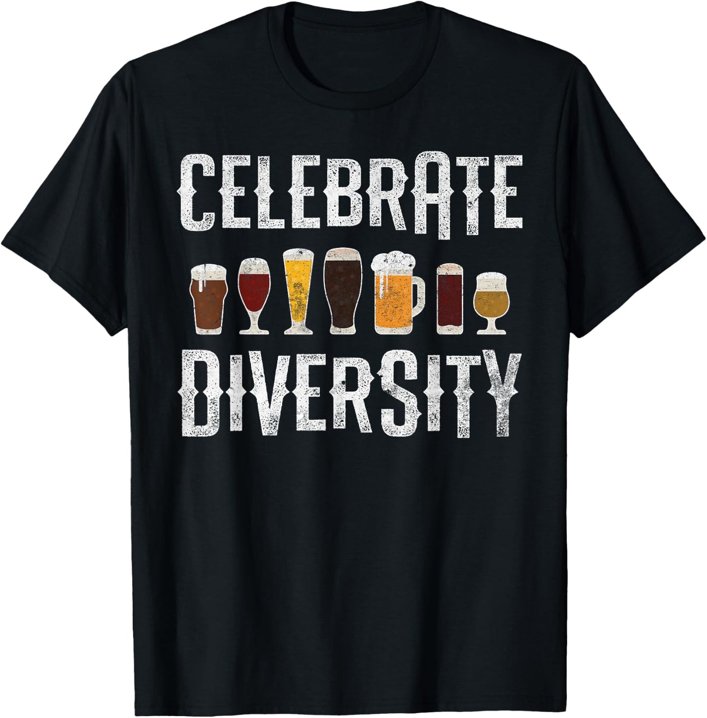 Craft Beer Drinking Celebrate Diversity Beer Lover Microbrew T-Shirt - T-Shirt | Black