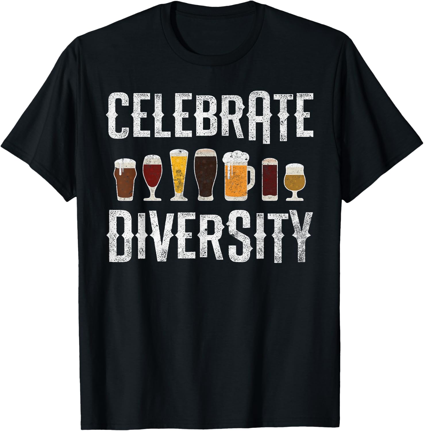 Craft Beer Drinking Celebrate Diversity Beer Lover Microbrew T-Shirt - T-Shirt | Black