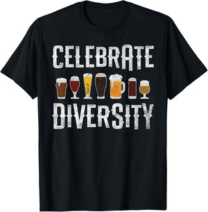 Craft Beer Drinking Celebrate Diversity Beer Lover Microbrew T-Shirt - T-Shirt | Black