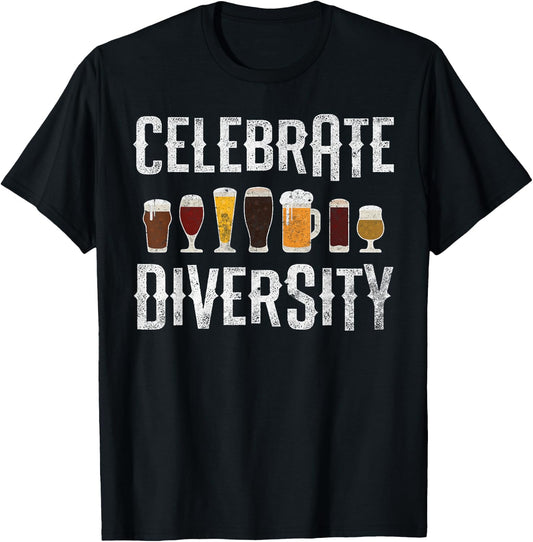 Craft Beer Drinking Celebrate Diversity Beer Lover Microbrew T-Shirt - T-Shirt | Black