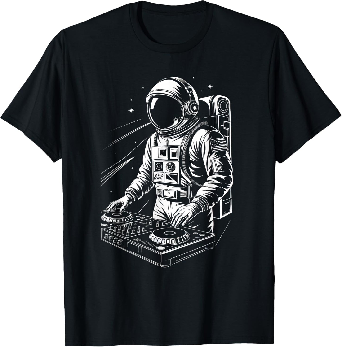 Outer Space DJ Astronaut EDM T-Shirt - T-Shirt | Black