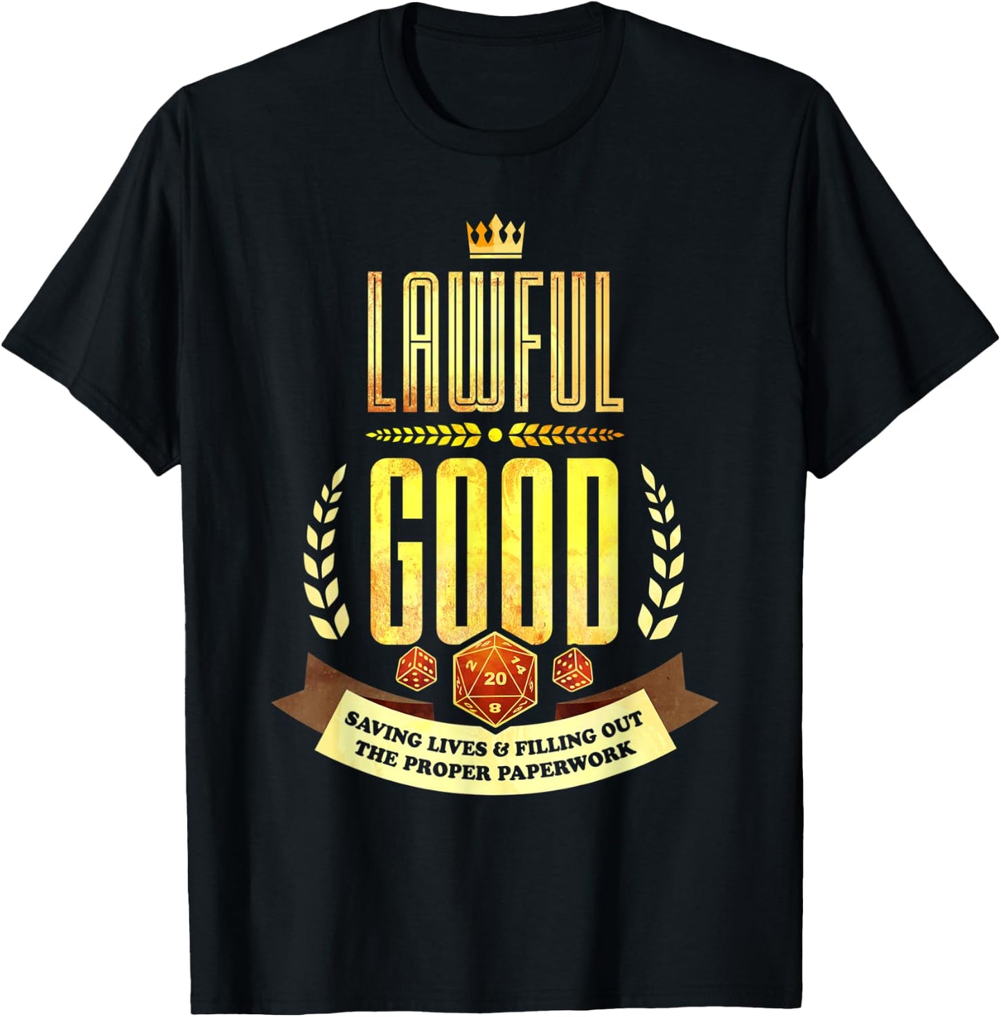 Lawful Good D20 Dice RPG Alignment T-Shirt - T-Shirt | Black