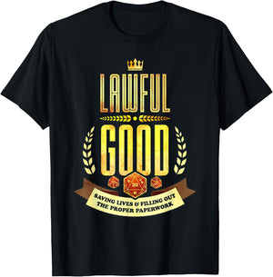 Lawful Good D20 Dice RPG Alignment T-Shirt - T-Shirt | Black