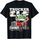 Trucker Elf Truck Driver Big Rig Funny Christmas Gift Men T-Shirt - T-Shirt | Black