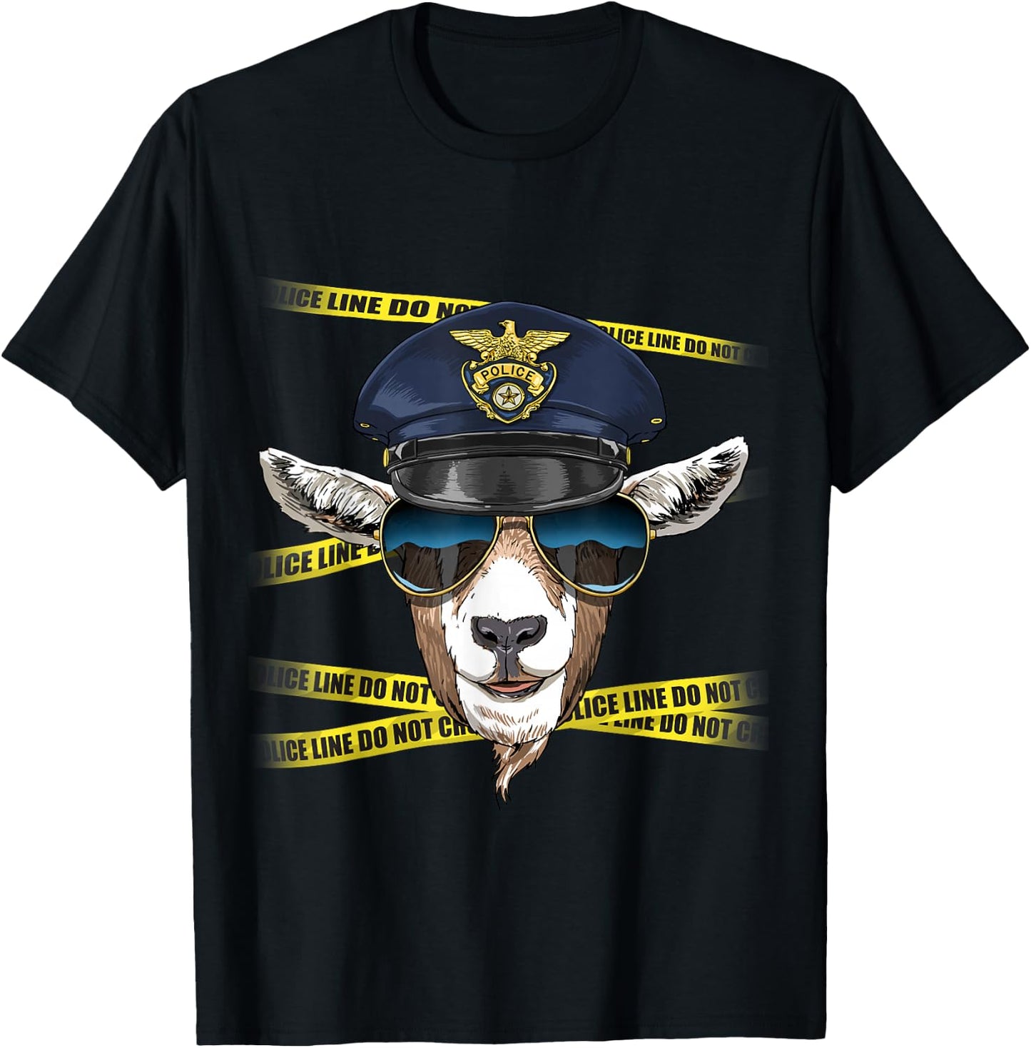 Goat Police Farmer Goat Farm Animal Lover T-Shirt - T-Shirt | Black