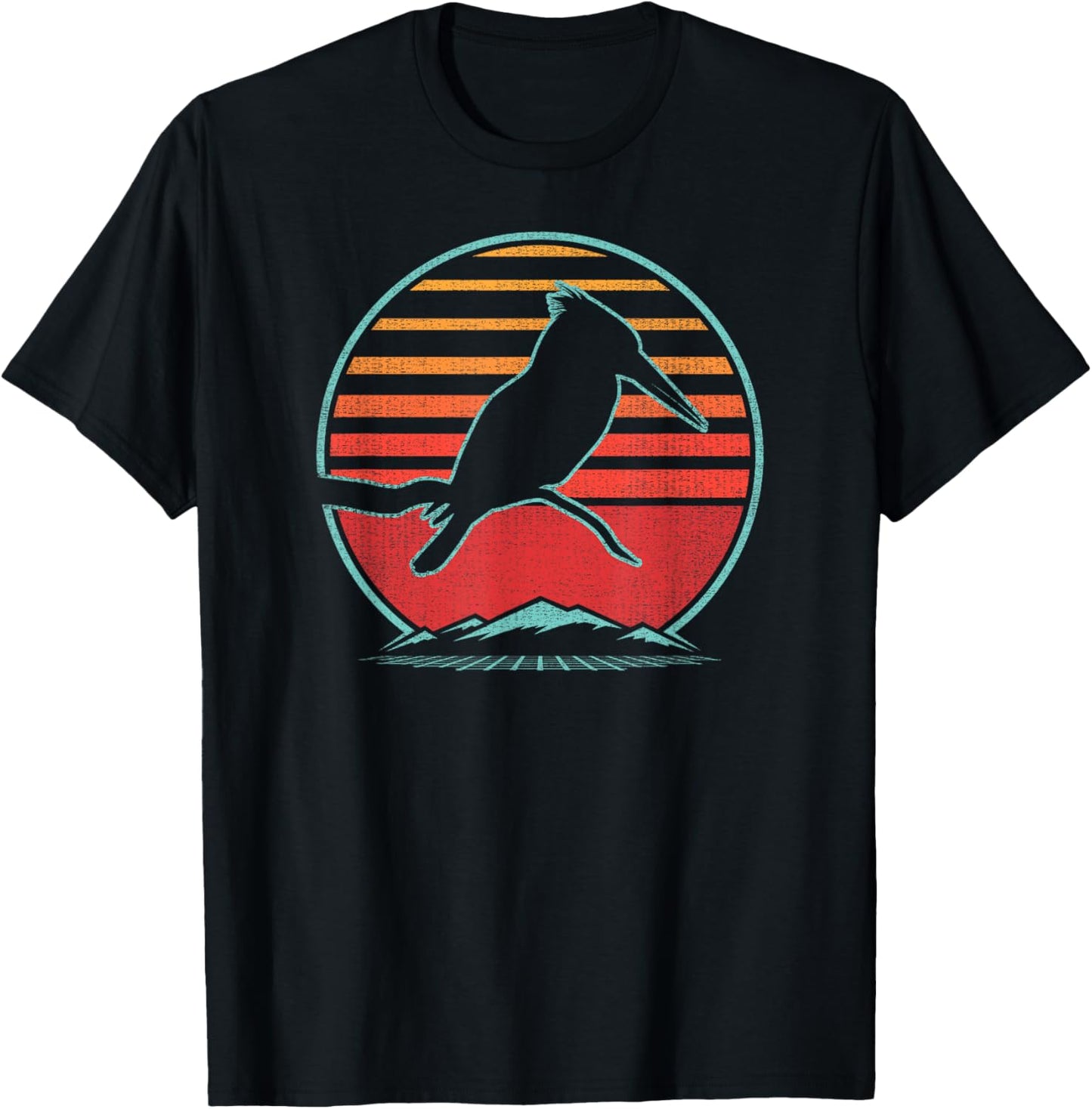 Kingfisher Bird Retro Vintage 80s Style Birding Gift T-Shirt - T-Shirt | Black