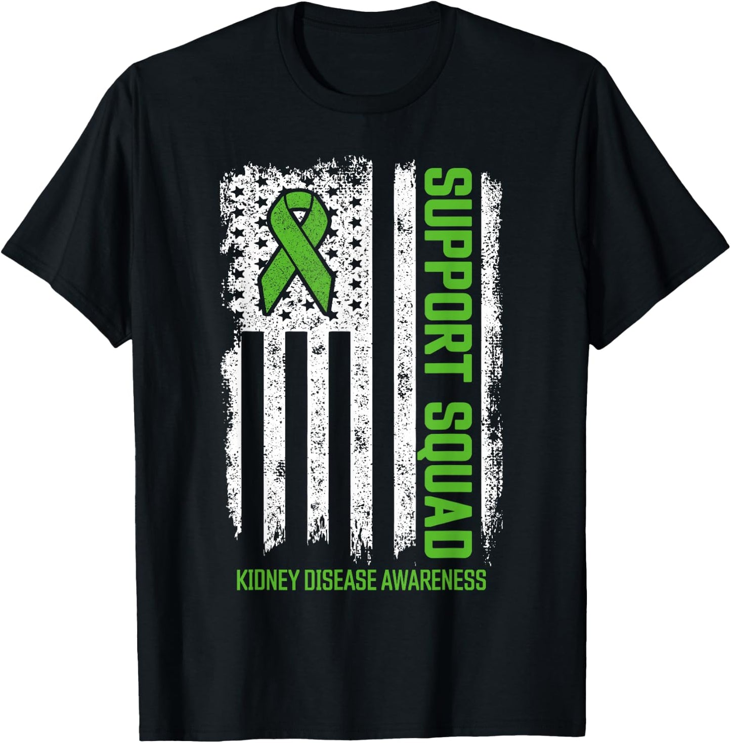 Kidney Disease Shirts Support Squad Kidney Disease Awareness T-Shirt - T-Shirt | Black
