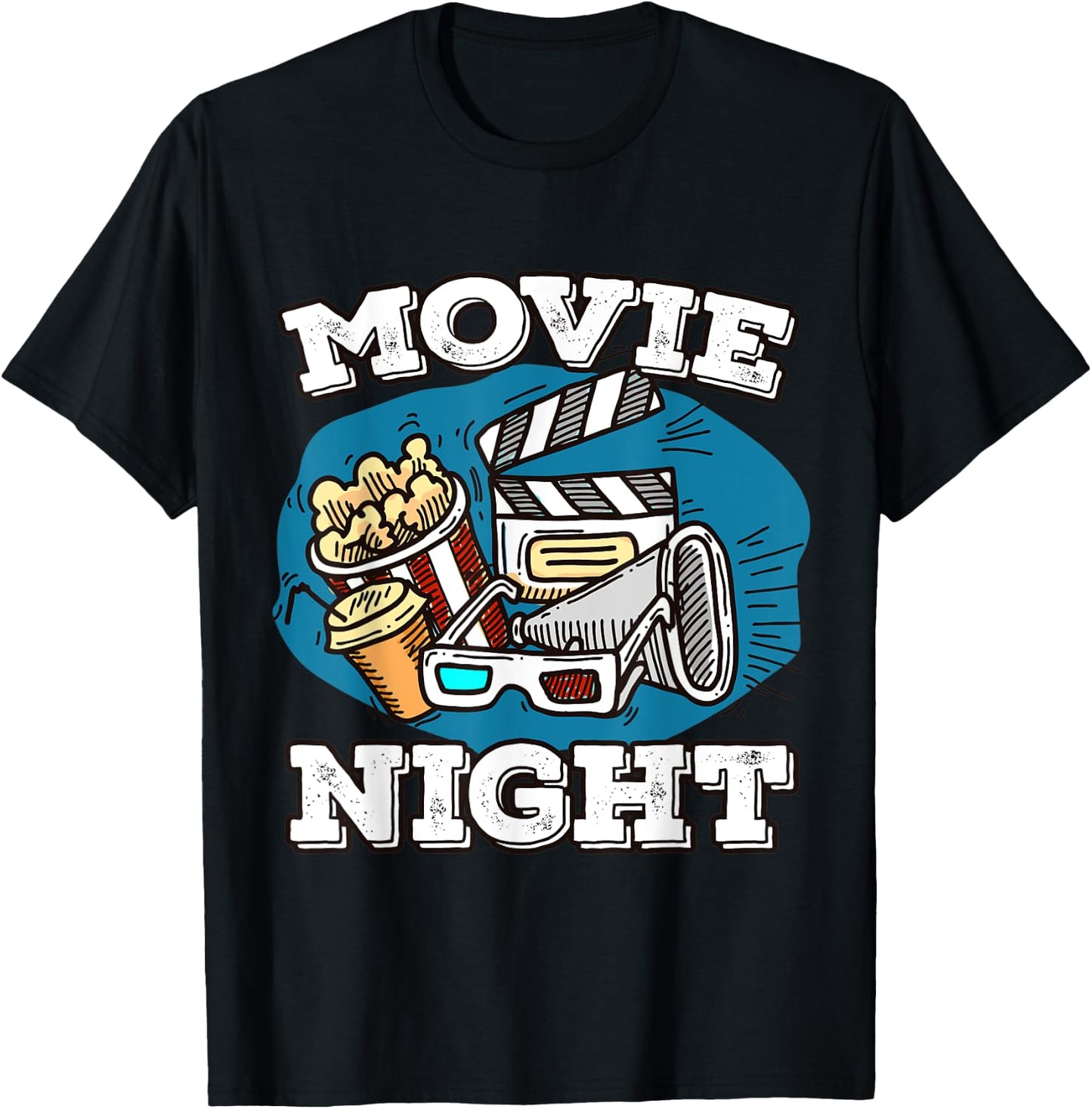 Retro Family Movie Night Party - Movie Birthday Cinema T-Shirt - T-Shirt | Black