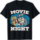 Retro Family Movie Night Party - Movie Birthday Cinema T-Shirt - T-Shirt | Black