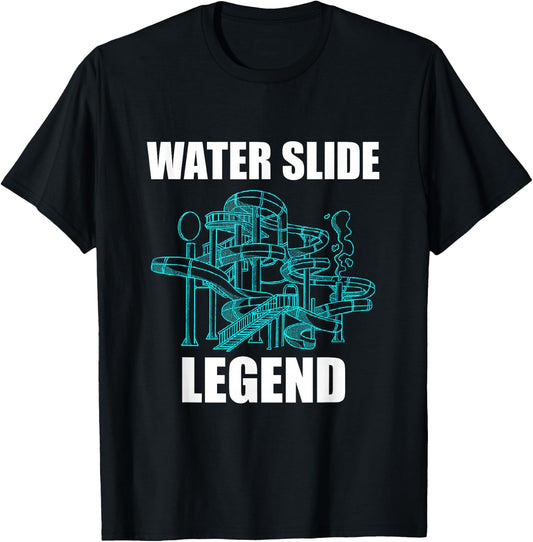Water Slide Legend Water Slide Lover Aqua Park Swimming T-Shirt - T-Shirt | Black