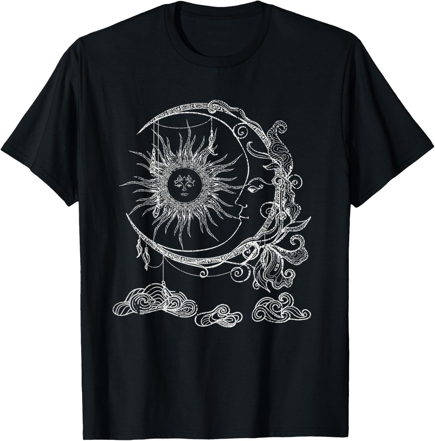 Occultism Moon Sun Astrology Universe Astronomy T-Shirt - T-Shirt | Black
