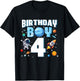 Kids 4 Year Old Astronaut Birthday Boy Outer Space 4th Birthday T-Shirt - T-Shirt | Black
