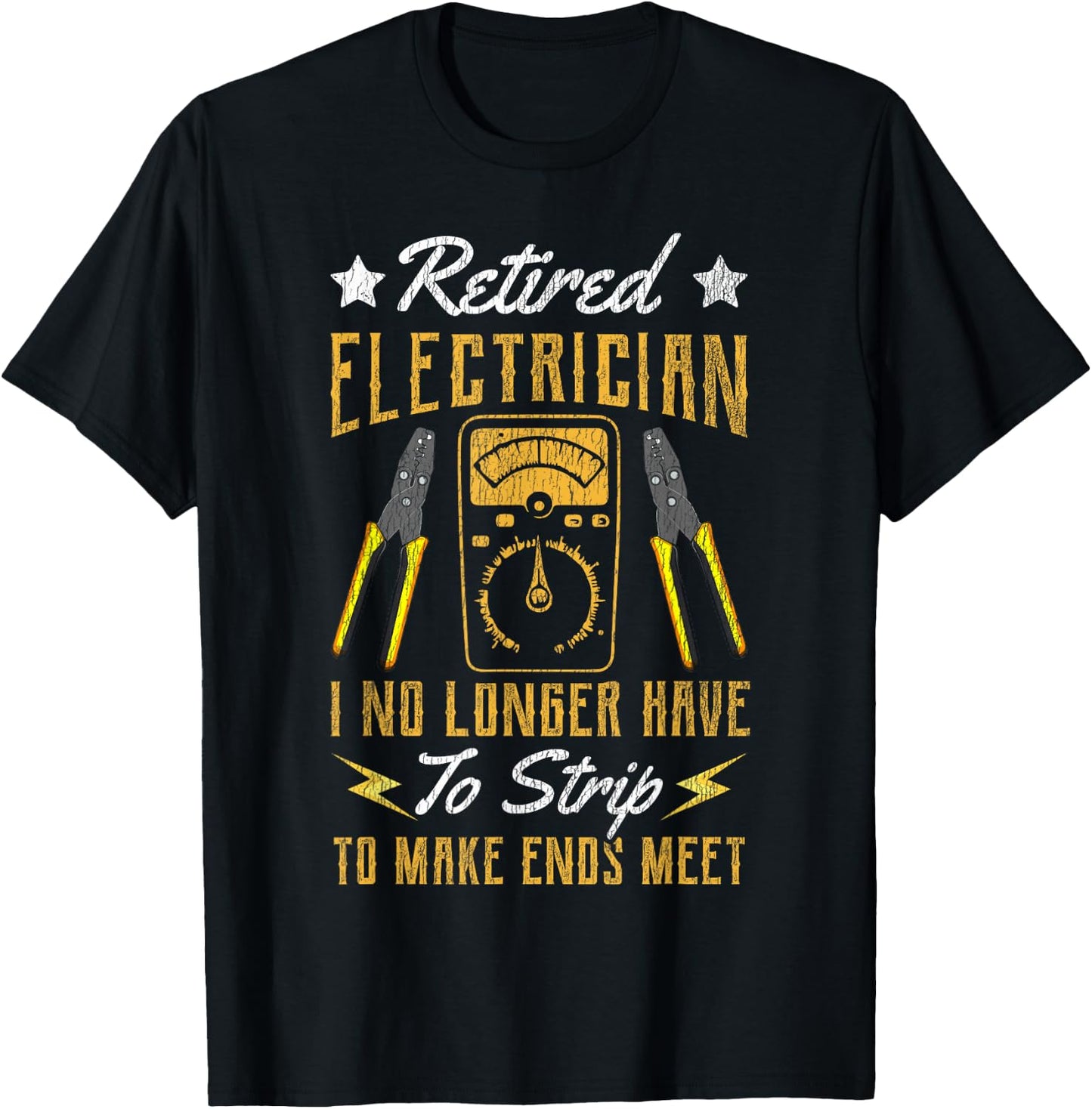 Electrician Retirement Vintage Retired Electrician I No T-Shirt - T-Shirt | Black