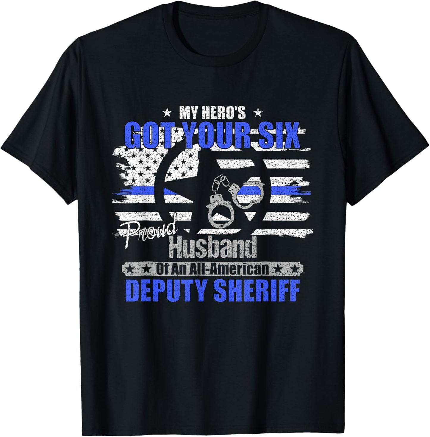 Deputy Sheriff Proud Husband Graphic T-Shirt - T-Shirt | Black