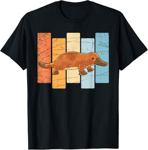 Outback Zoo Animal Lover Cute Platypus Retro Australia T-Shirt - T-Shirt | Black