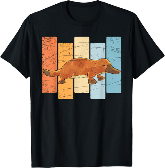 Outback Zoo Animal Lover Cute Platypus Retro Australia T-Shirt - T-Shirt | Black