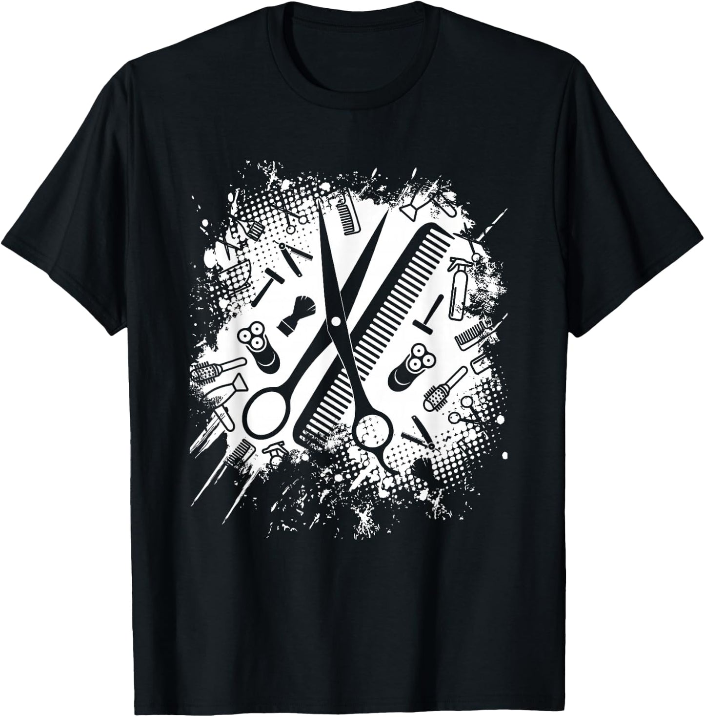 Vintage Hairdresser Hairstylist Barber Men Boys T-Shirt - T-Shirt | Black