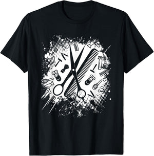 Vintage Hairdresser Hairstylist Barber Men Boys T-Shirt - T-Shirt | Black