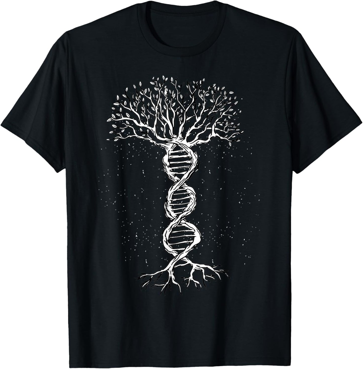 DNA Tree Life Genetics Biologist Science Earth Day T-Shirt - T-Shirt | Black