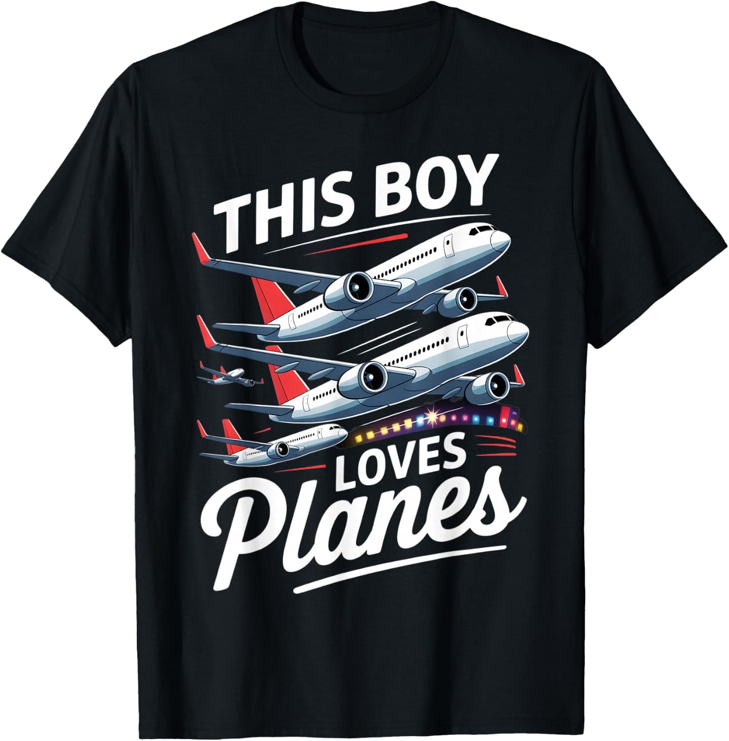 Plane Airplane Pilot Kids Boys Toddler Model Plane Lover T-Shirt - T-Shirt | Black
