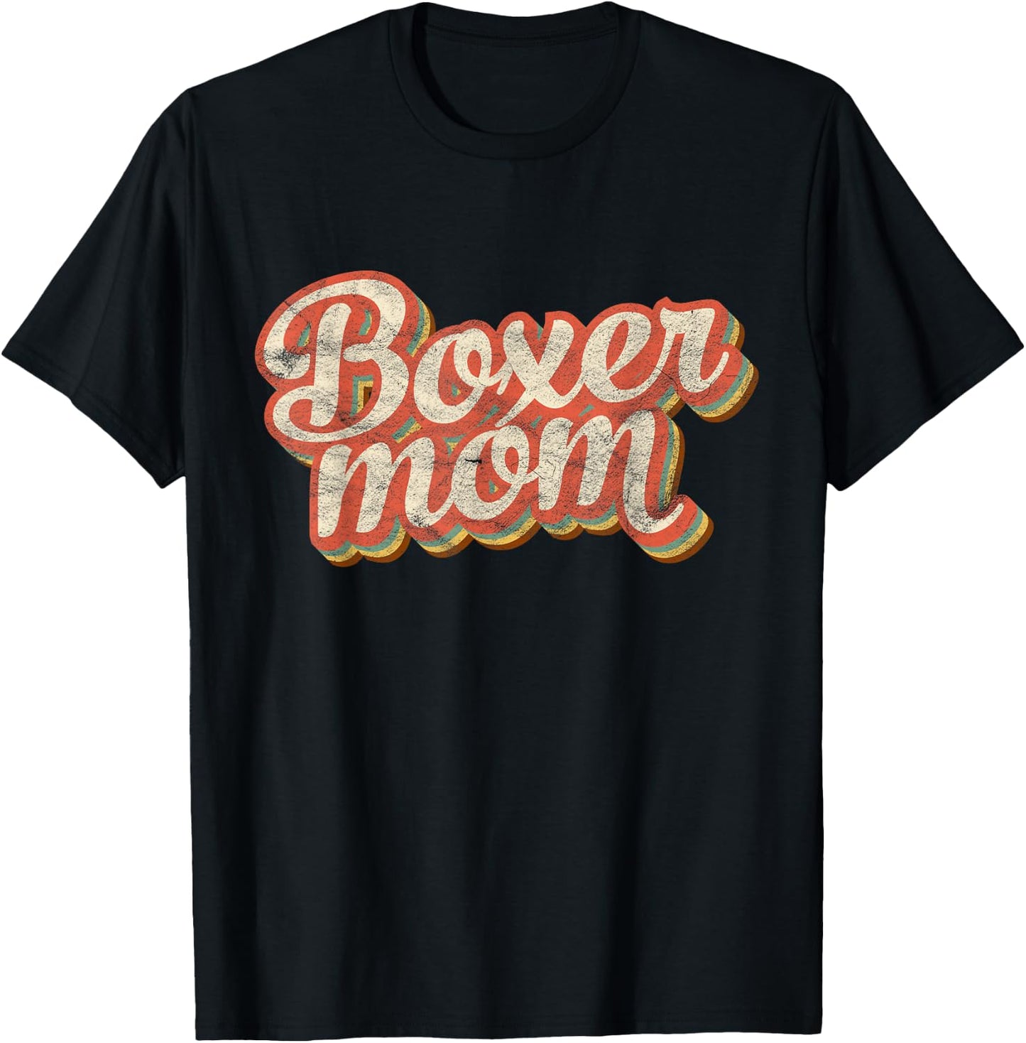 Vintage Boxer Mom Dog Lover Pet Boxer Mama T-Shirt - T-Shirt | Black