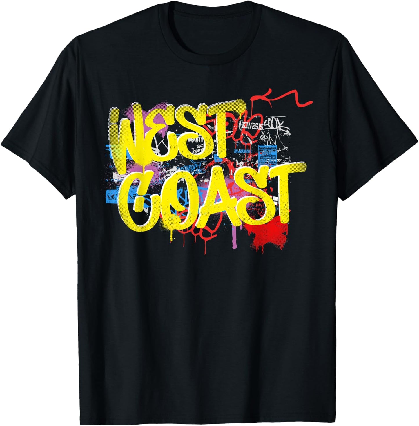 Fresh West Coast 80s 90s Hip Hop Rap Old School Graffiti T-Shirt - T-Shirt | Black