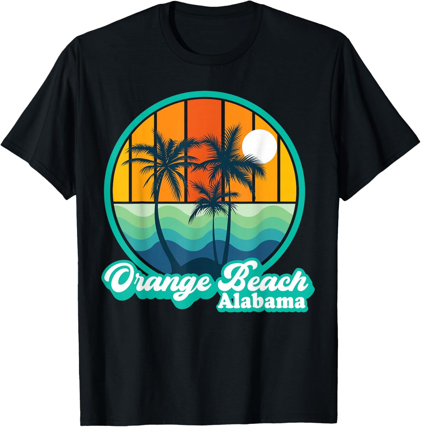 Vintage Orange Beach Alabama Summer Vacation Beach Souvenirs T-Shirt - T-Shirt | Black