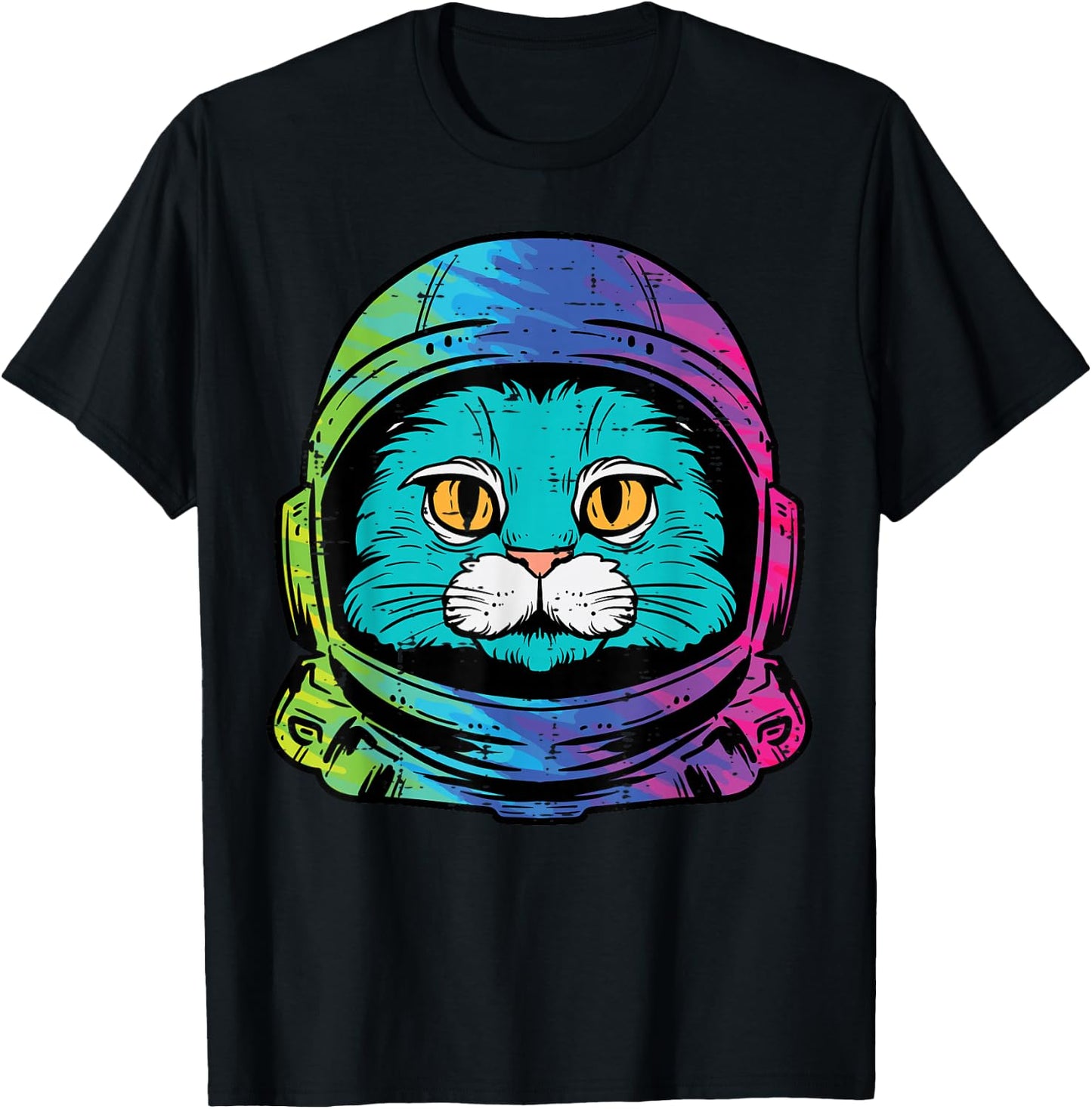 Cat Astronaut Cool Space Kitty Universe Men Boys Kids Women T-Shirt - T-Shirt | Black