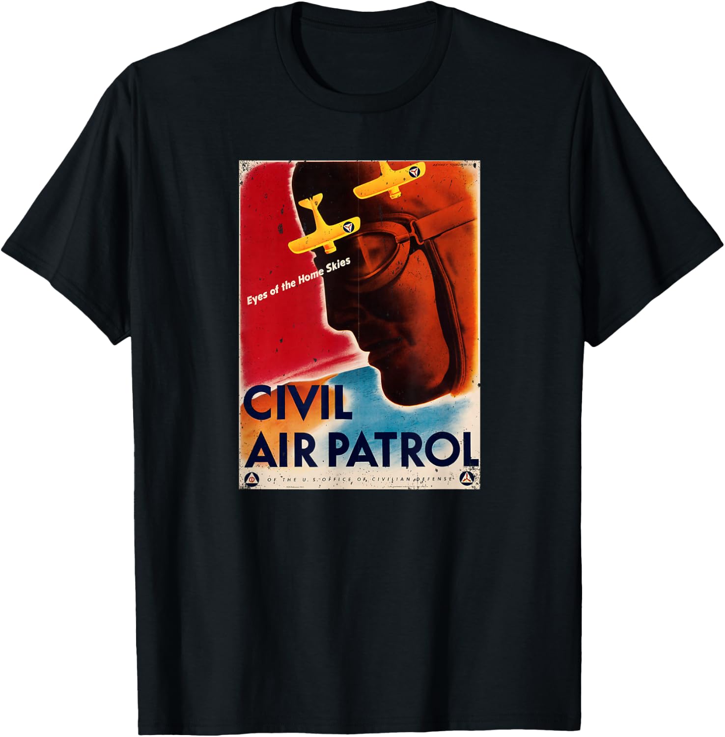 Civil Air Patrol USAF volunteers WW2 poster retro T-Shirt - T-Shirt | Black
