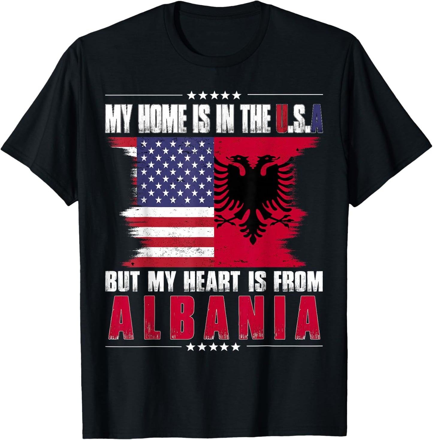 American Grown Patriot Albanian American from Albania T-Shirt - T-Shirt | Black