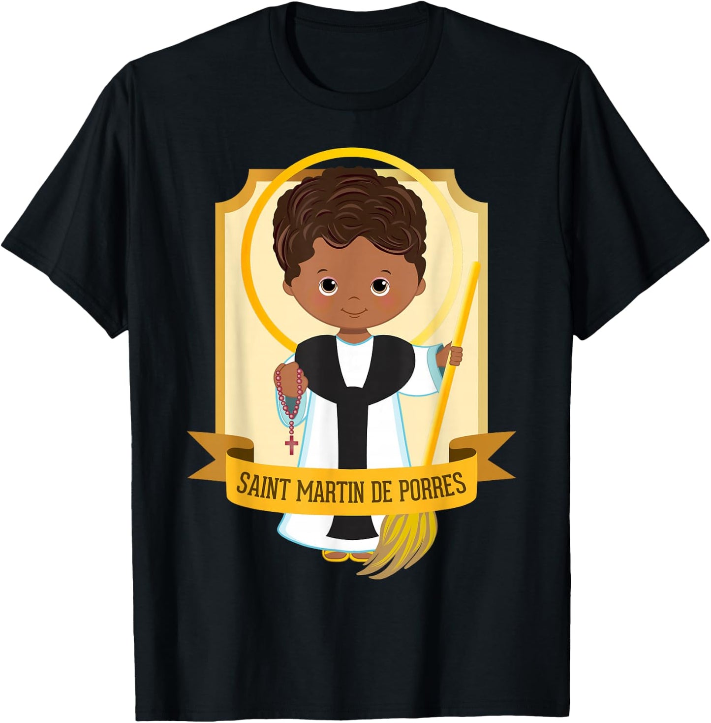 St Martin de Porres African American Black Saints Catholic T-Shirt - T-Shirt | Black