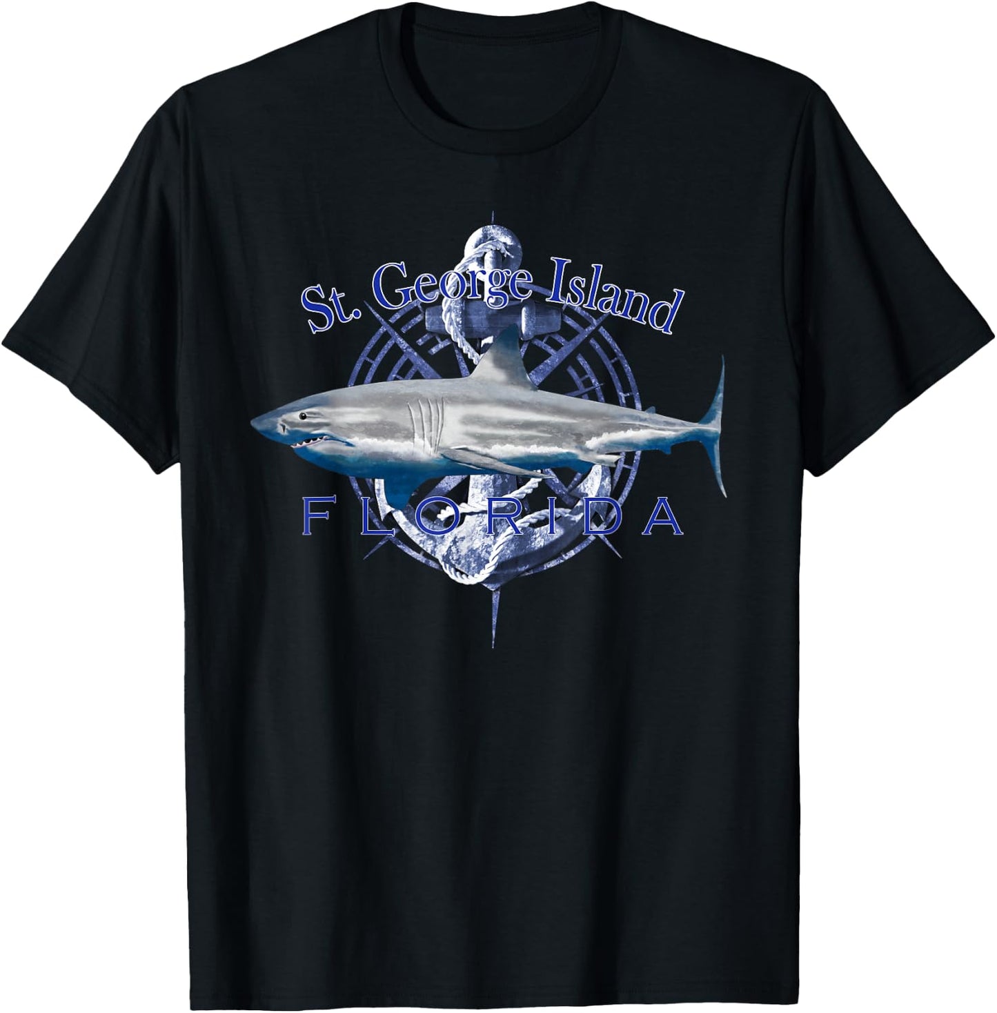 St. George Island Florida Nautical Sailing Boating T-Shirt - T-Shirt | Black