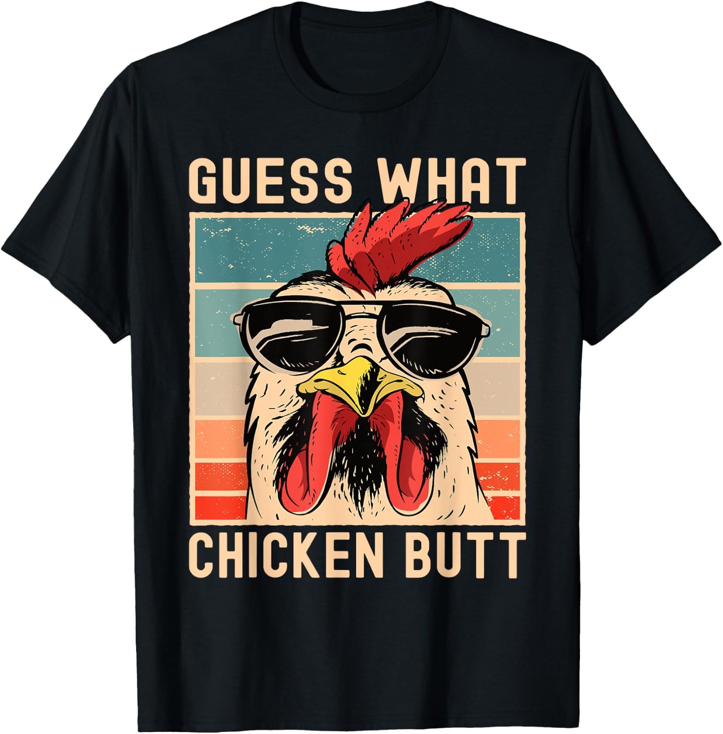 Chicken Meme Design | Guess What Chicken Butt Small T-Shirt - T-Shirt | Black