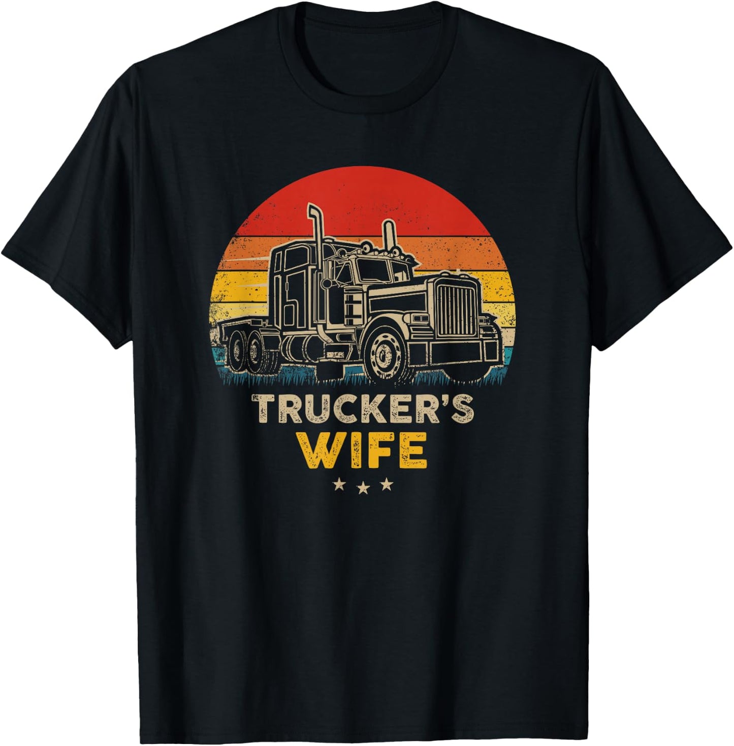 Trucker's Wife - Vintage Trucker Retro Style T-Shirt - T-Shirt | Black