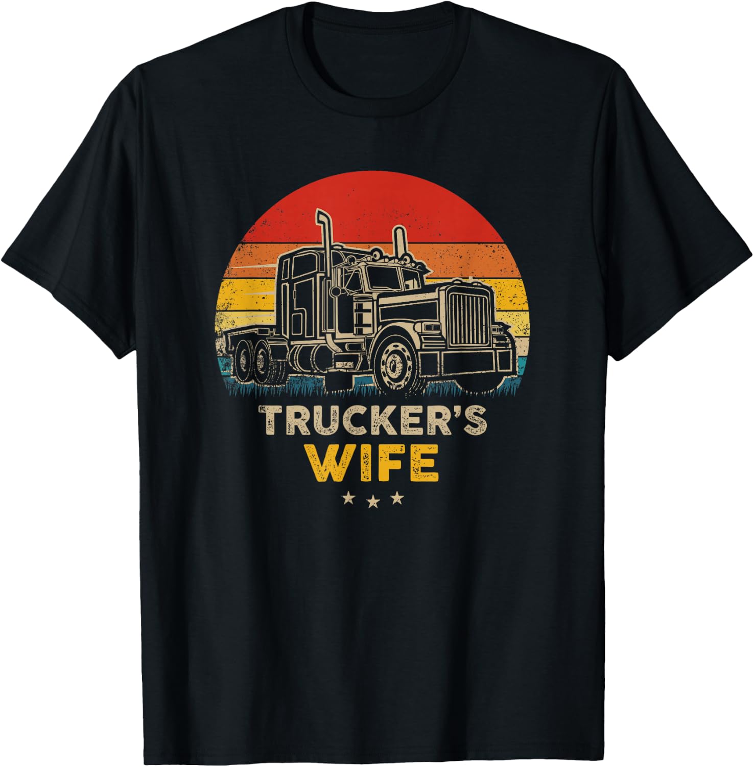 Trucker's Wife - Vintage Trucker Retro Style T-Shirt - T-Shirt | Black