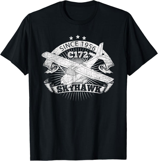Plane Shirts Aircraft Shirt: C172 Skyhawk T-Shirt - T-Shirt | Black