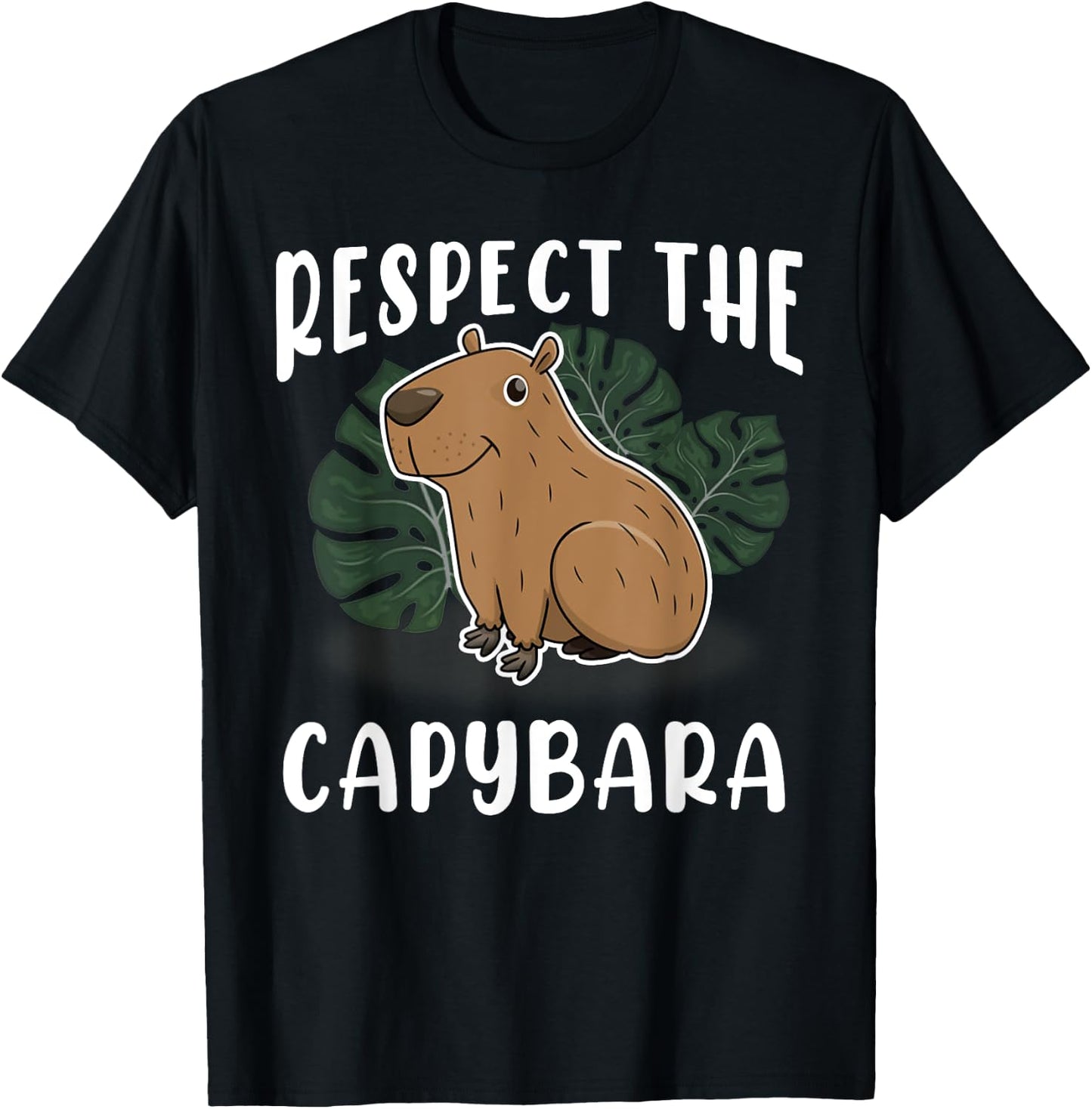 Vintage Retro Style Animal Respect The Capybara T-Shirt - T-Shirt | Black