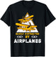 Easily Distracted By Airplanes Funny Airport Plane Lover T-Shirt - T-Shirt | Black