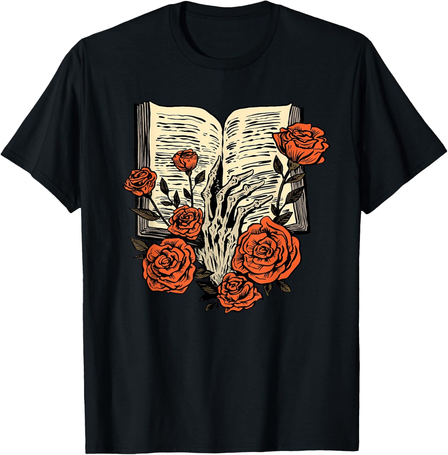 Books make me happy you not so much Funny Book Nerd Skeleton T-Shirt - T-Shirt | Black